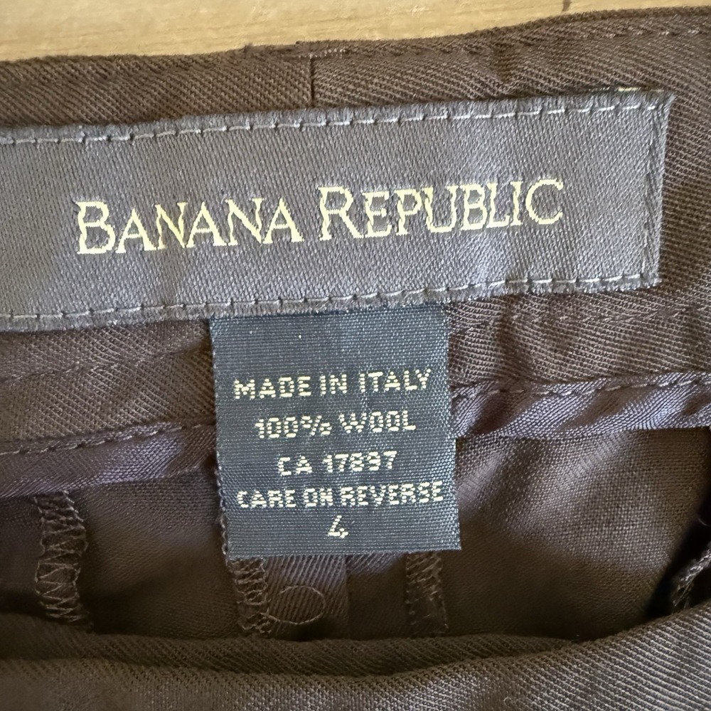 Banana Republic Womens 4 Brown 100% Wool Straight Leg Trousers Slacks Vintage - Picture 5 of 7